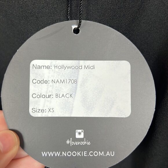 Nookie Hollywood Midi Bodycon Cutout Dress Sz XS in Black - Picture 3 of 7